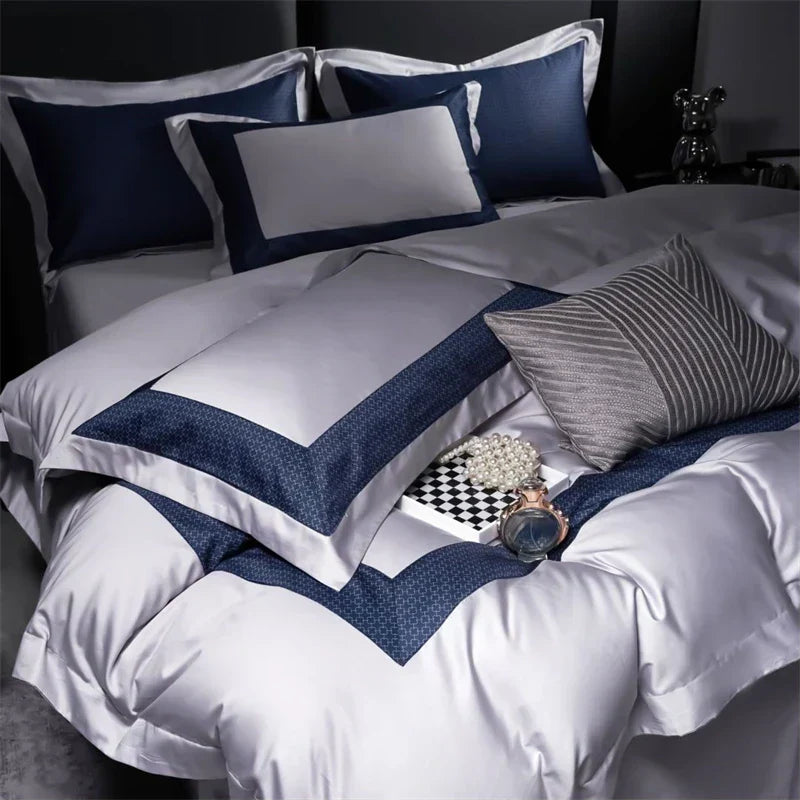 DecorBites™ Egyptian Cotton Luxury Bedding Set, 1000TC, Queen or King Duvet Cover, Soft Silky Sheets
