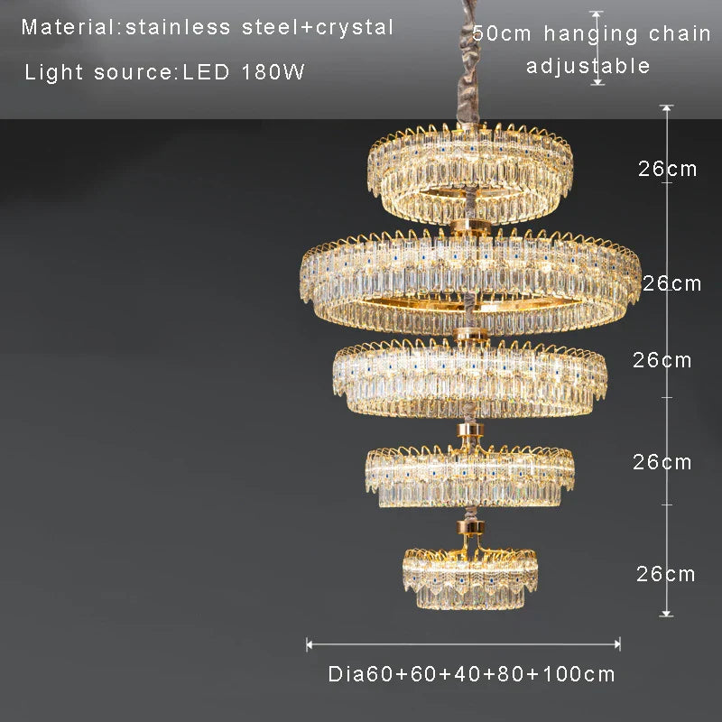 DecorBites™ Crystal Ceiling Chandelier, Nordic Luxury Double Lampara for Dining Table