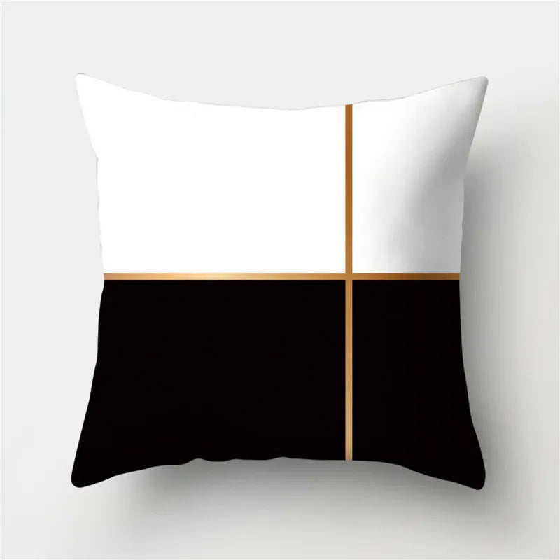 DecorBites™ Geometric Stripes Pillowcase 45x45cm Polyester Cushion Cover for Living Room