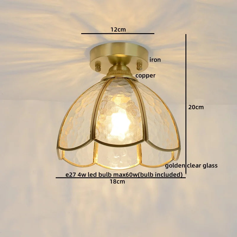 DecorBites™ Glass Copper LED Ceiling Light - Nordic Home Lighting Fixture