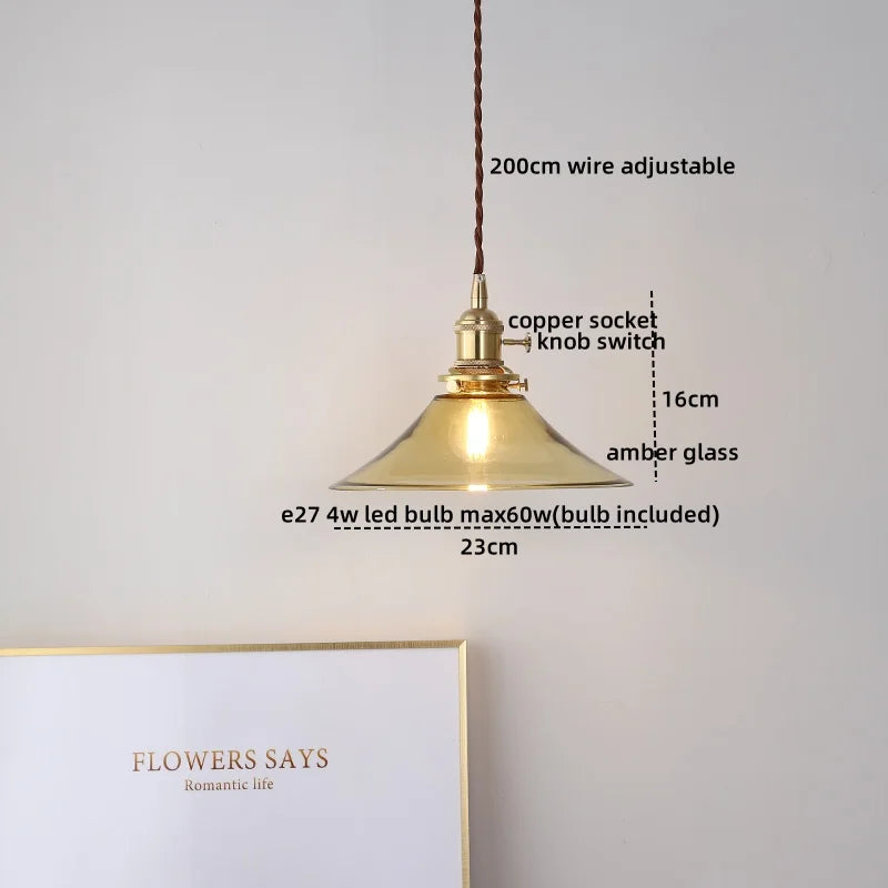 DecorBites™ Green Glass LED Pendant Lights Modern Hanging Lamp Home Decor