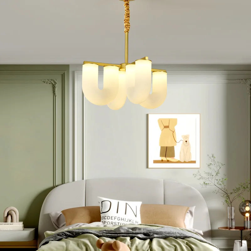 DecorBites™ French Cream U-shaped Floor Lamp, Nordic Minimalism LED Light for Home Decor