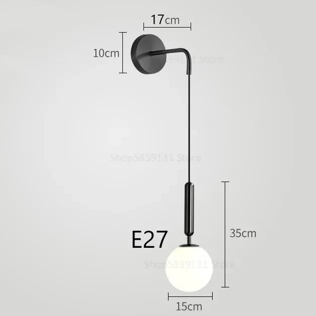 DecorBites™ Elegant Glass Wall Lamp for Living Room Bedroom LED Lighting