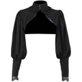 Gothic Lantern Sleeve Long Sleeve Crop Blouse