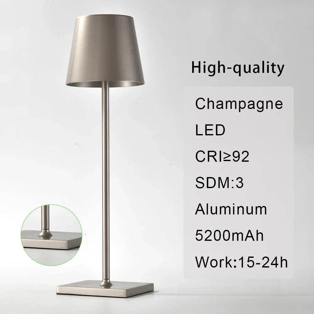 DecorBites™ Cordless LED Mosaic Table Lamp with Wireless Charger and Touch Dimmer