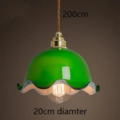 DecorBites™ Green Glass LED Pendant Light for Home, Restaurant, Bar, and Loft Style Decor.