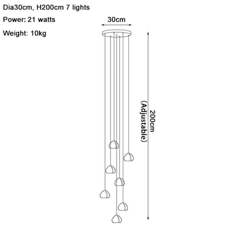DecorBites™ Crystal Water Droplet Chandelier: Modern LED Staircase Pendant Light - Luxury Ball Hanging Lamp