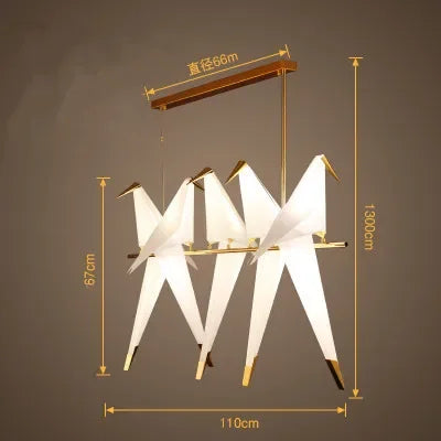 DecorBites™ Crane Chandelier Iron LED Light for Bedroom Dining Children's Room