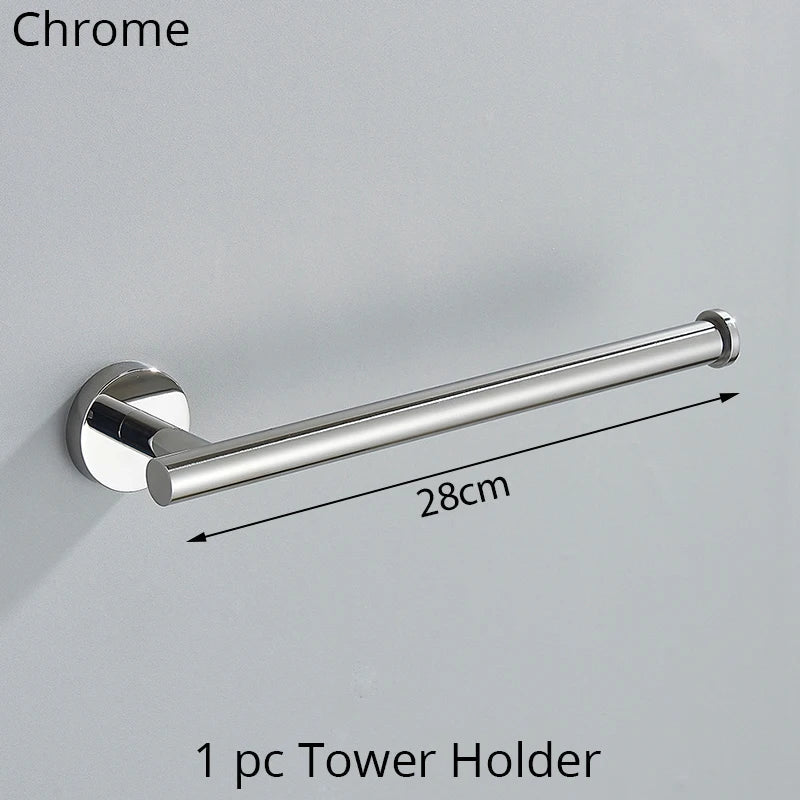 DecorBites™ Bathroom Hardware Set Shelf Paper Holder Hook Towel Rack Ring Bath Accessories