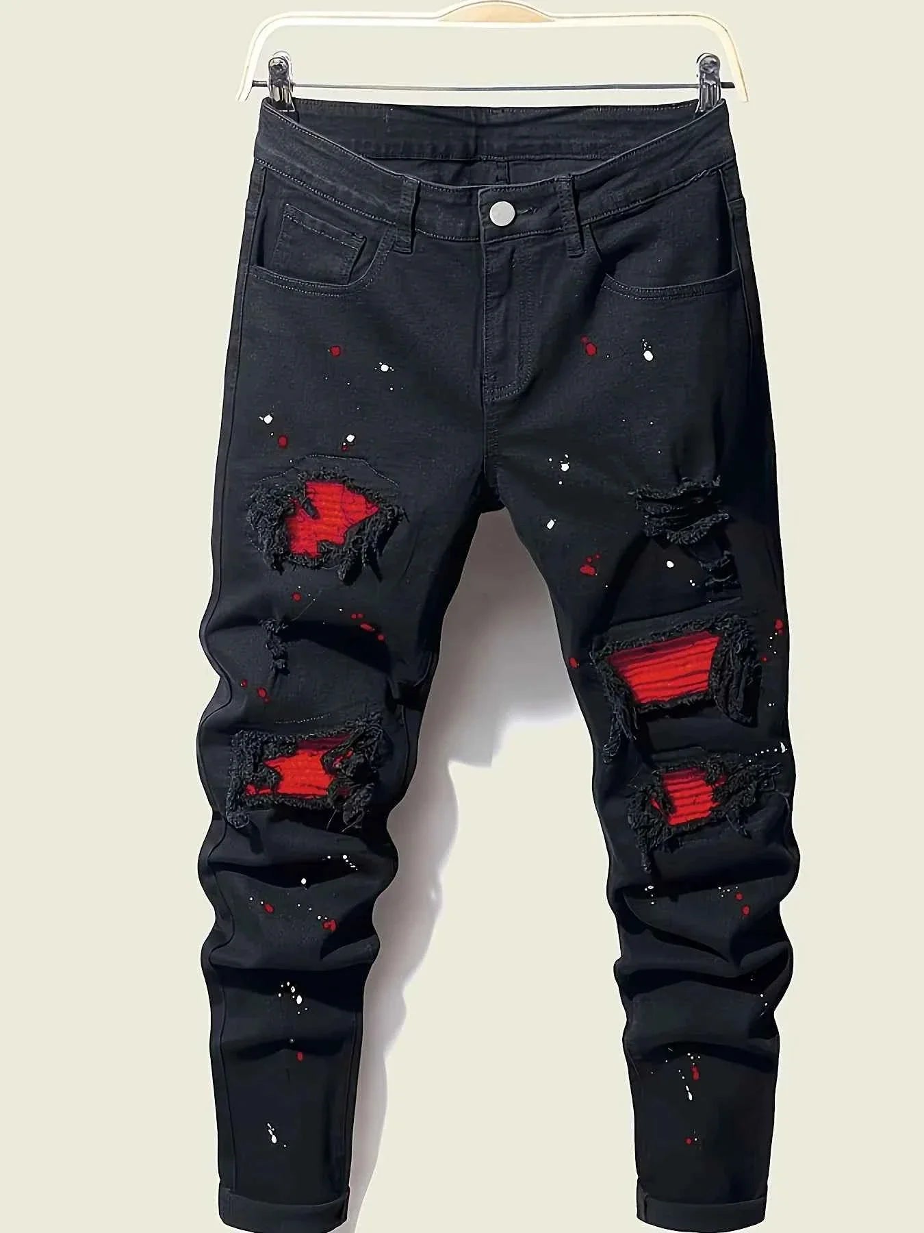 Men's Splash-Ink Patchwork Pants