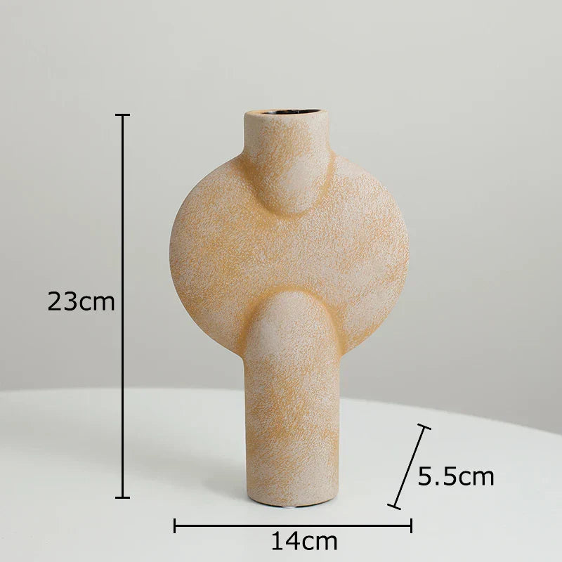 DecorBites™ Geometric Ceramic Vase for Stylish Floral Arrangements