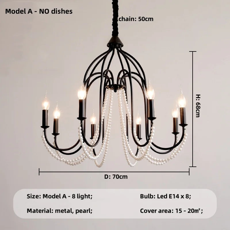 DecorBites™ Elegant Black Crystal Chandelier Pendant Light for Living Room
