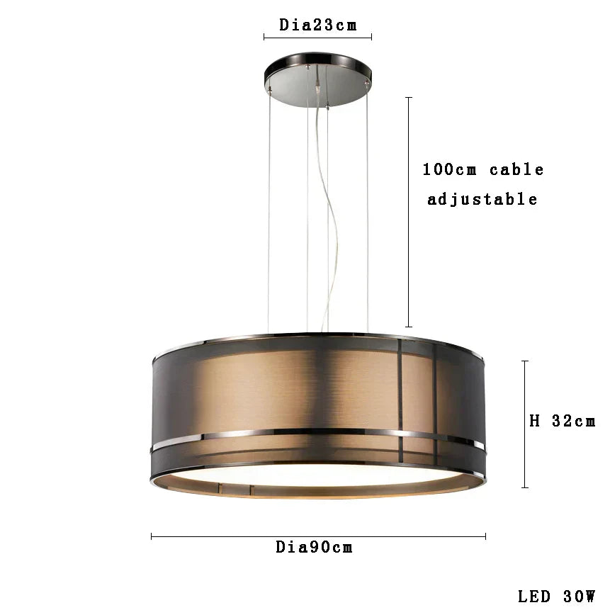 DecorBites™ Designer Fabric Ceiling Pendant Light | Luxury Round Hanging Lamp