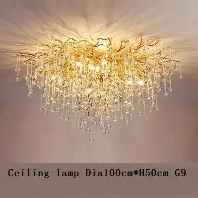 DecorBites™ Crystal Drop Chandelier for Dining Living Room Bedroom Luxury Decor