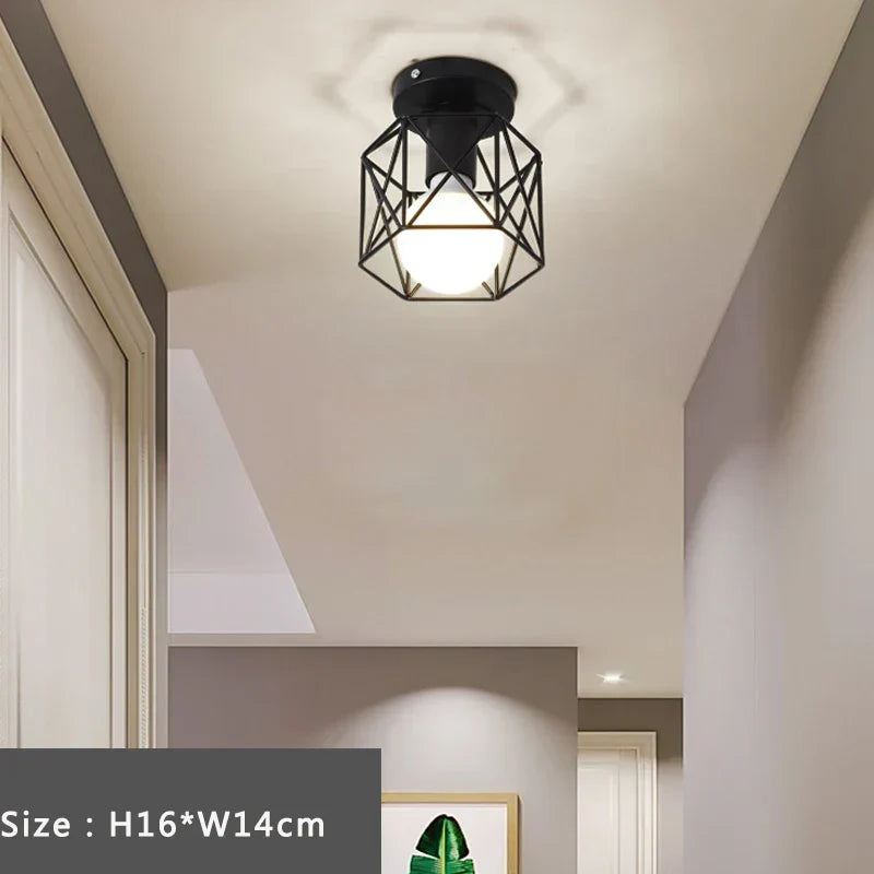 DecorBites™ Iron Cage Retro Ceiling Lamp for Home Lighting