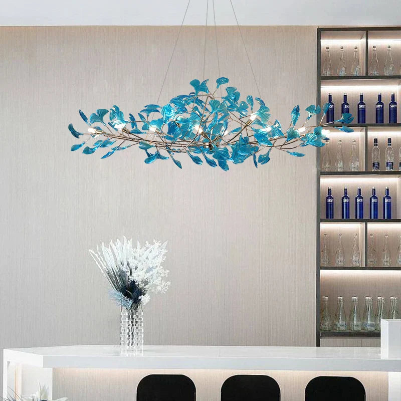 DecorBites™ Gingko Leaf Chandelier: Modern Luxury Art Decor for Home, Restaurant & Bar