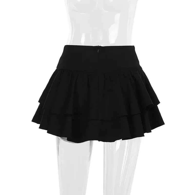 Lace Cross Mini Skirt Y2k Grunge