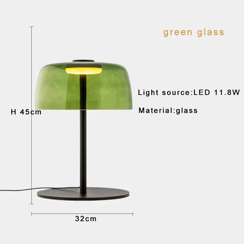 DecorBites™ Glass Table Lamp - Nordic Style Nightstand Lamp, Adjustable Brightness, Minimalist Design