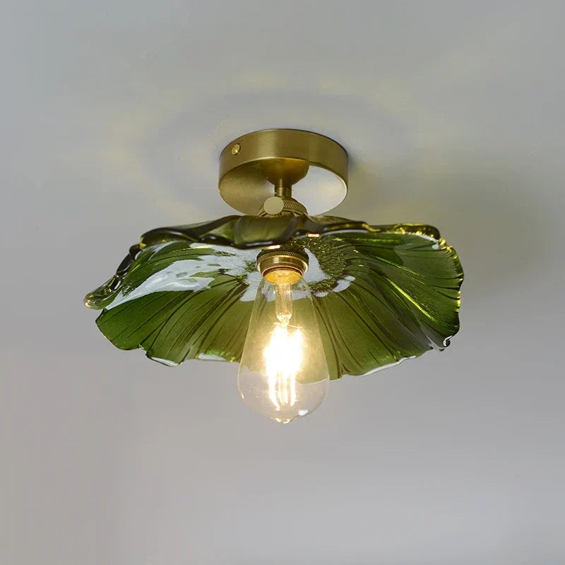 DecorBites™ Green Glass LED Ceiling Lamp for Home Living Room and Hallway Lighting