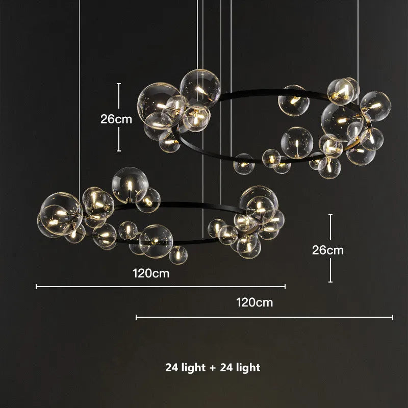 DecorBites™ Glass Ball G9 LED Chandelier: Modern Minimalist Nordic Design