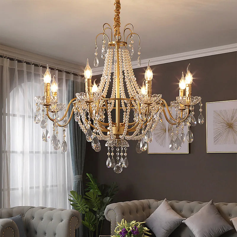 DecorBites™ French Pearl Chandelier, Elegant Retro Design for Luxurious Living Spaces