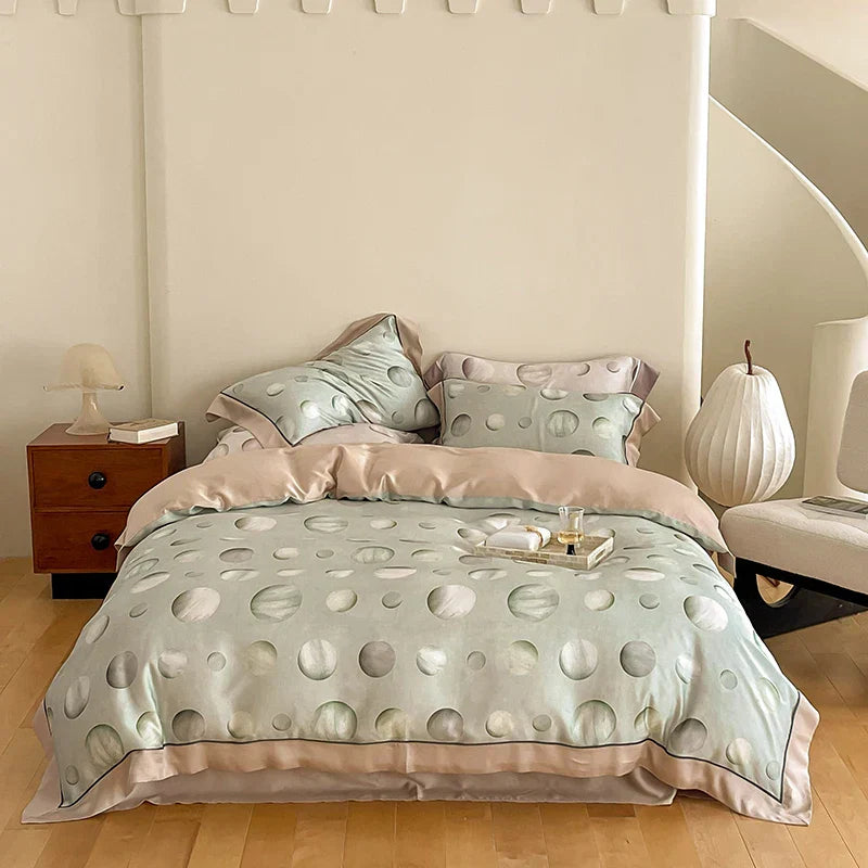 DecorBites™ Egyptian Cotton Bedding Set Queen King Ru Double, Quilt Cover Sheet Pillowcase
