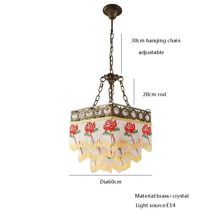 DecorBites™ French Brass Crystal Ceiling Chandelier | Classic European Hanging Lamps