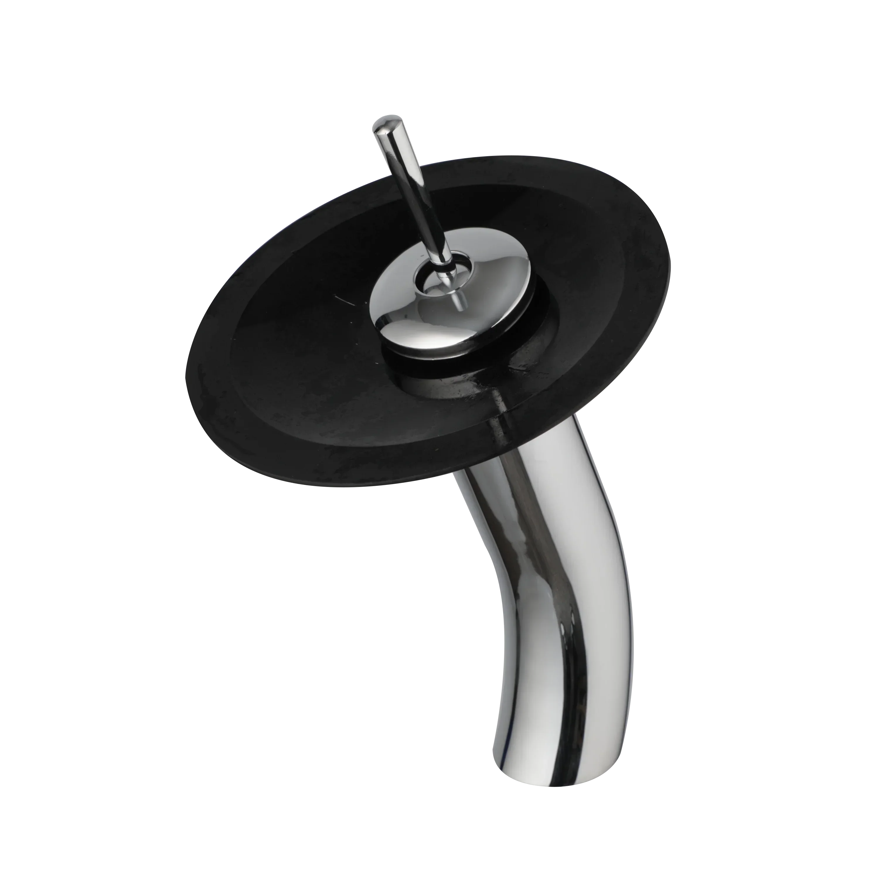 DecorBites™ Glass Rocker Handle Basin Faucet, Waterfall Mixer Taps, Chrome Finish