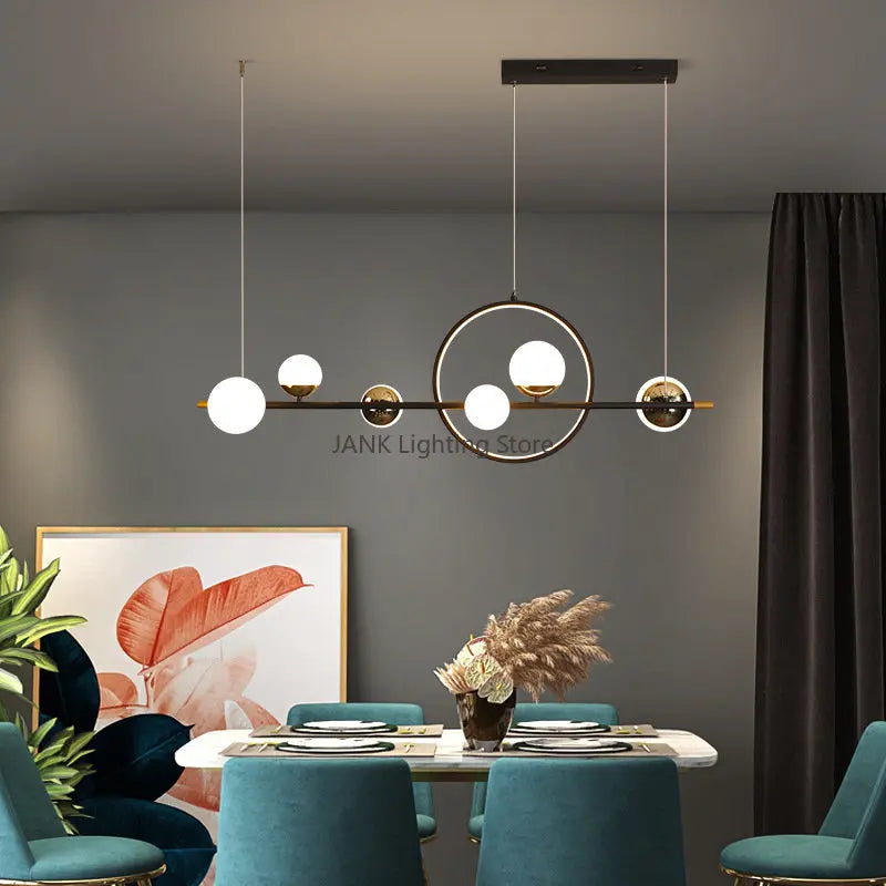 DecorBites™ LED Long Strip Pendant Light: Nordic Minimalist Design for Living Room, Restaurant, Bar
