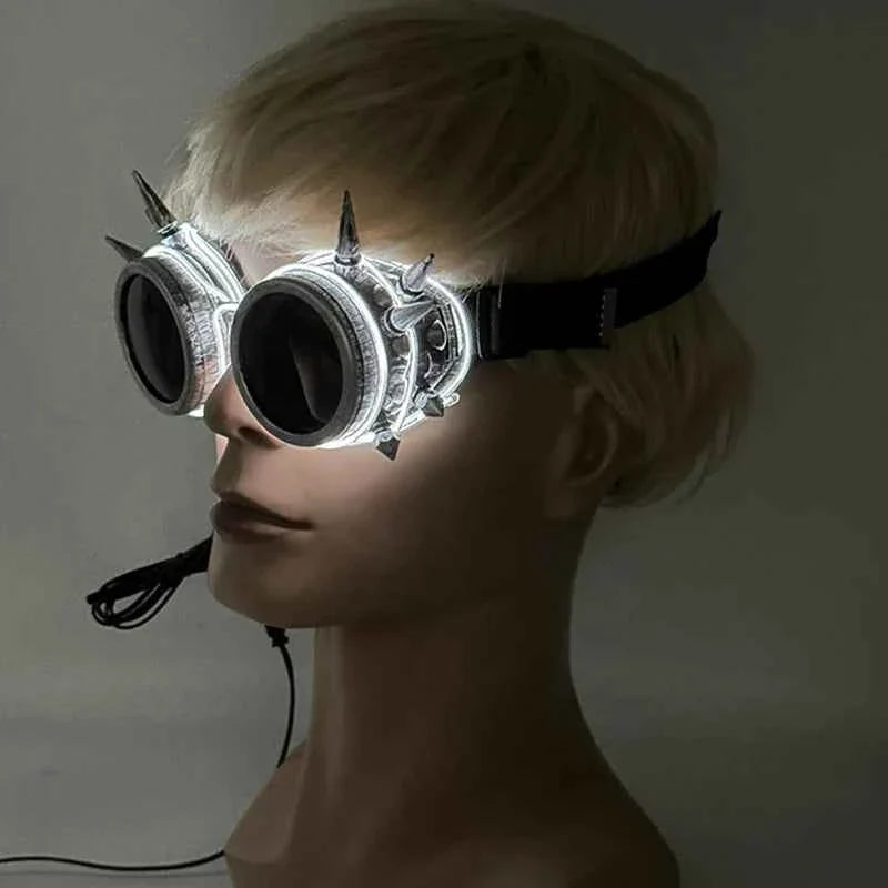 Cyberpunk Futuristic Luminous Rave Goggles LED glowing glasses Accessories