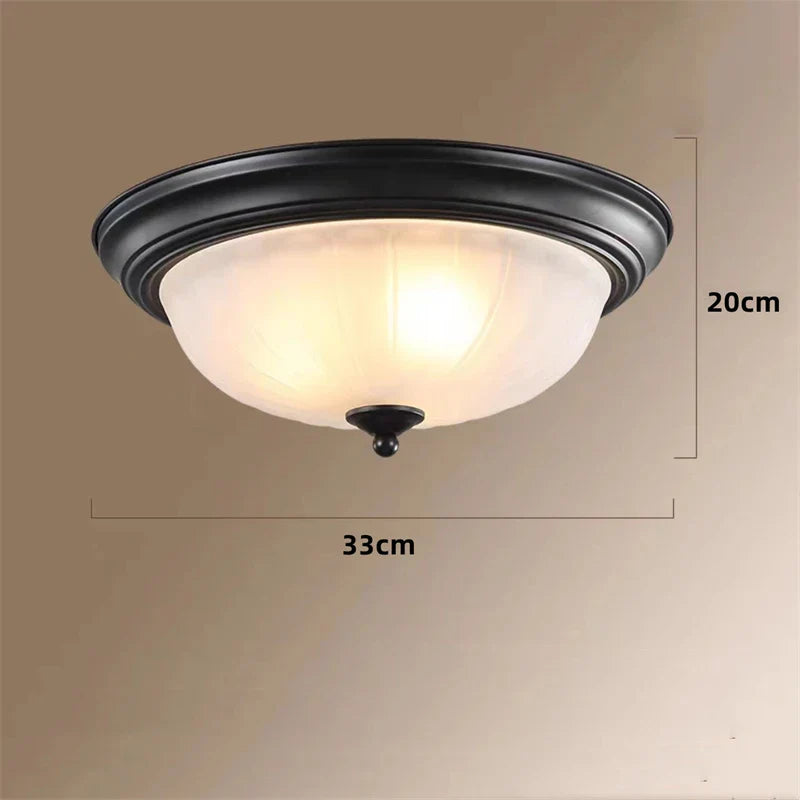 DecorBites™ Black Bronze Ceiling Light with Frosted Glass Shade for Bedroom and Kitchen