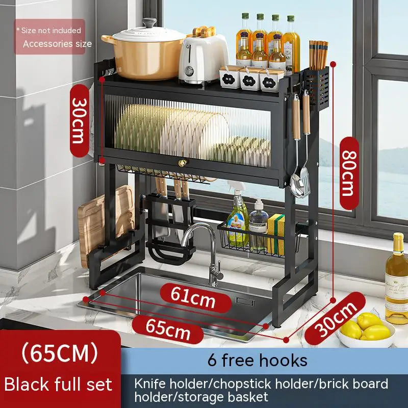DecorBites™ Kitchen Cabinet Organizer Shelf for Sink Seasoning Tableware Storage
