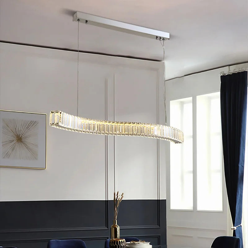 DecorBites™ Crystal LED Chandelier for Modern Luxury Living and Dining Rooms
