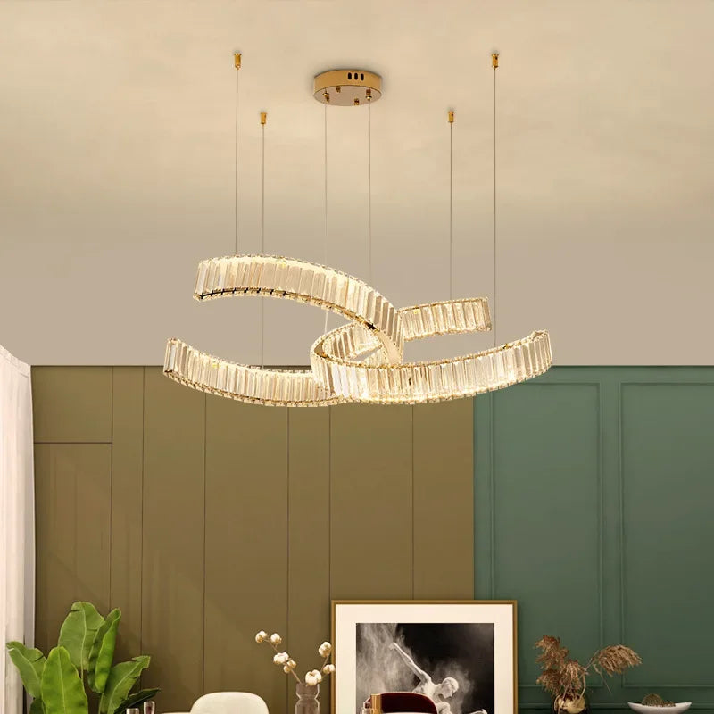 DecorBites™ Crystal LED Pendant Lights Remote Control Dimmable Suspension Lamp