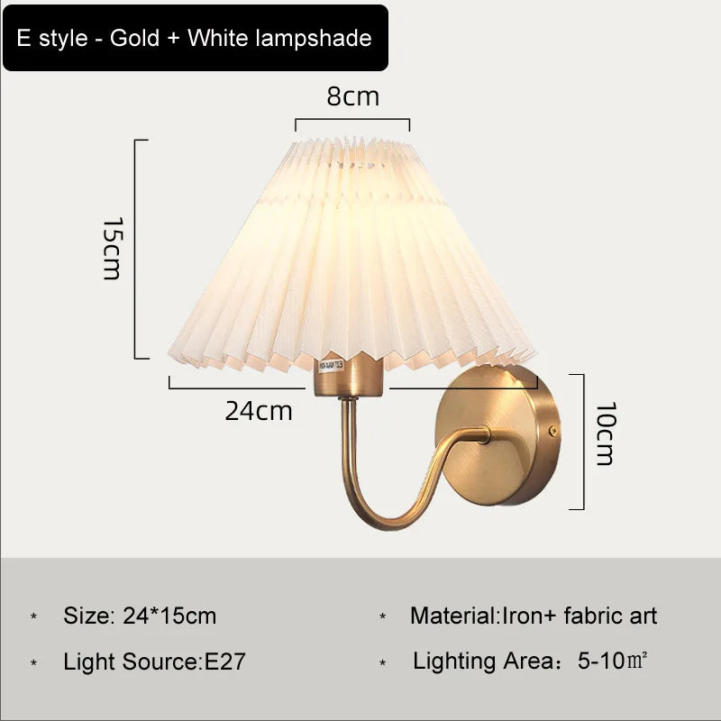 DecorBites™ Cloth Lampshade LED Wall Lamp for Bedroom & Living Room Decor