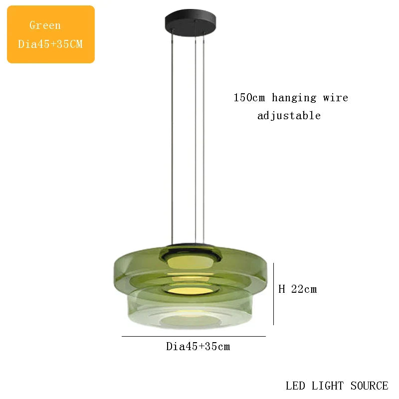 DecorBites™ Glass Plate Ceiling Pendant Lights LED Fixture
