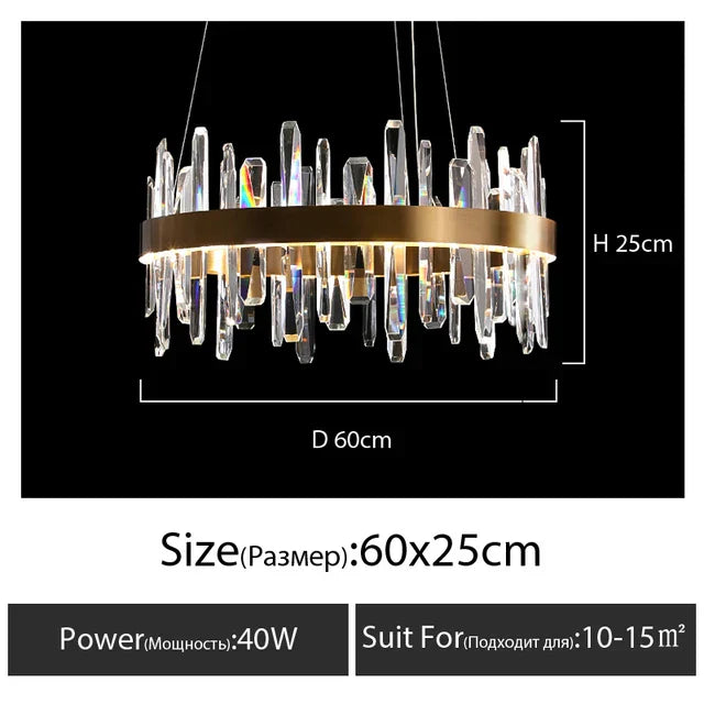 DecorBites™ K9 Luxury Pendant Chandelier, LED Indoor Lighting for Kitchen, Living Room, Bedroom