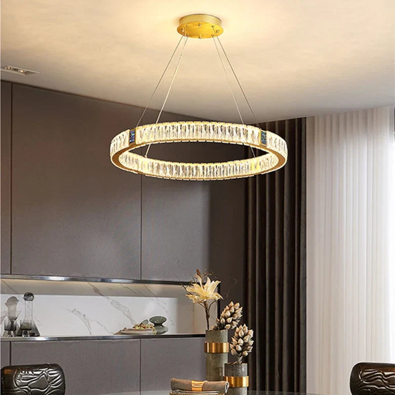 DecorBites™ Crystal LED Chandelier for Kitchen Dining Room Duplex Villa Lighting Fixtures