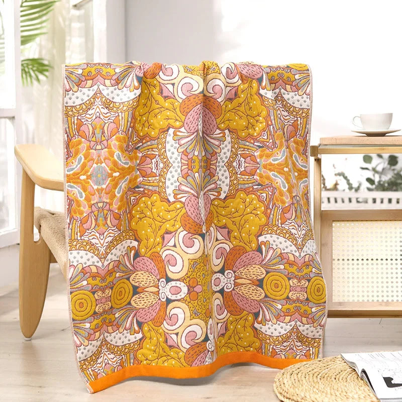 DecorBites™ Kawaii Cartoon Adults Bath Towel - Soft Cotton Gauze, Absorbent & Quick-Dry - Large 80x160cm Beach Wrap