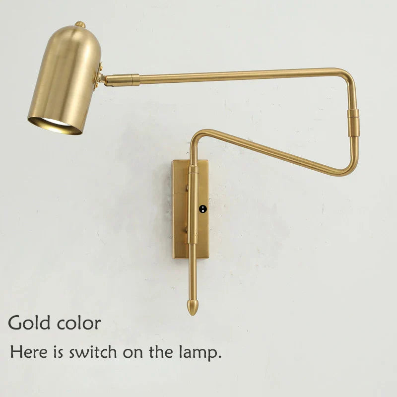 DecorBites™ Adjustable Long-Arm Wall Lamp with Switch, E27 Flex Reading Bedside Light
