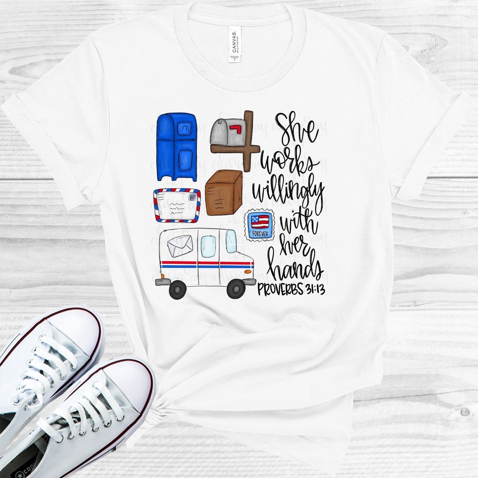 She Works Willingly with Her Hands - Postal Worker Graphic Tee