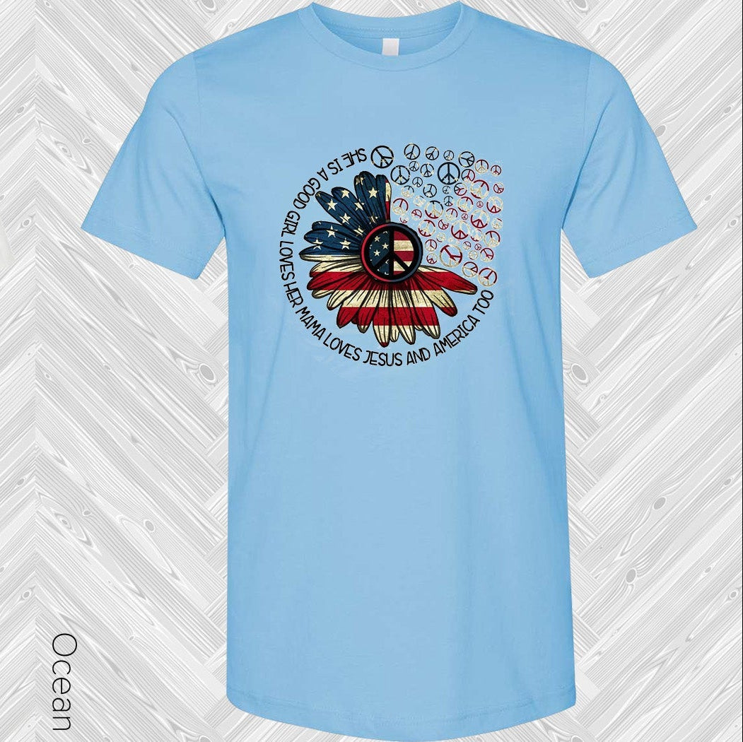 She's a Good Girl Loves Her Mama Loves Jesus and America Too Graphic Tee