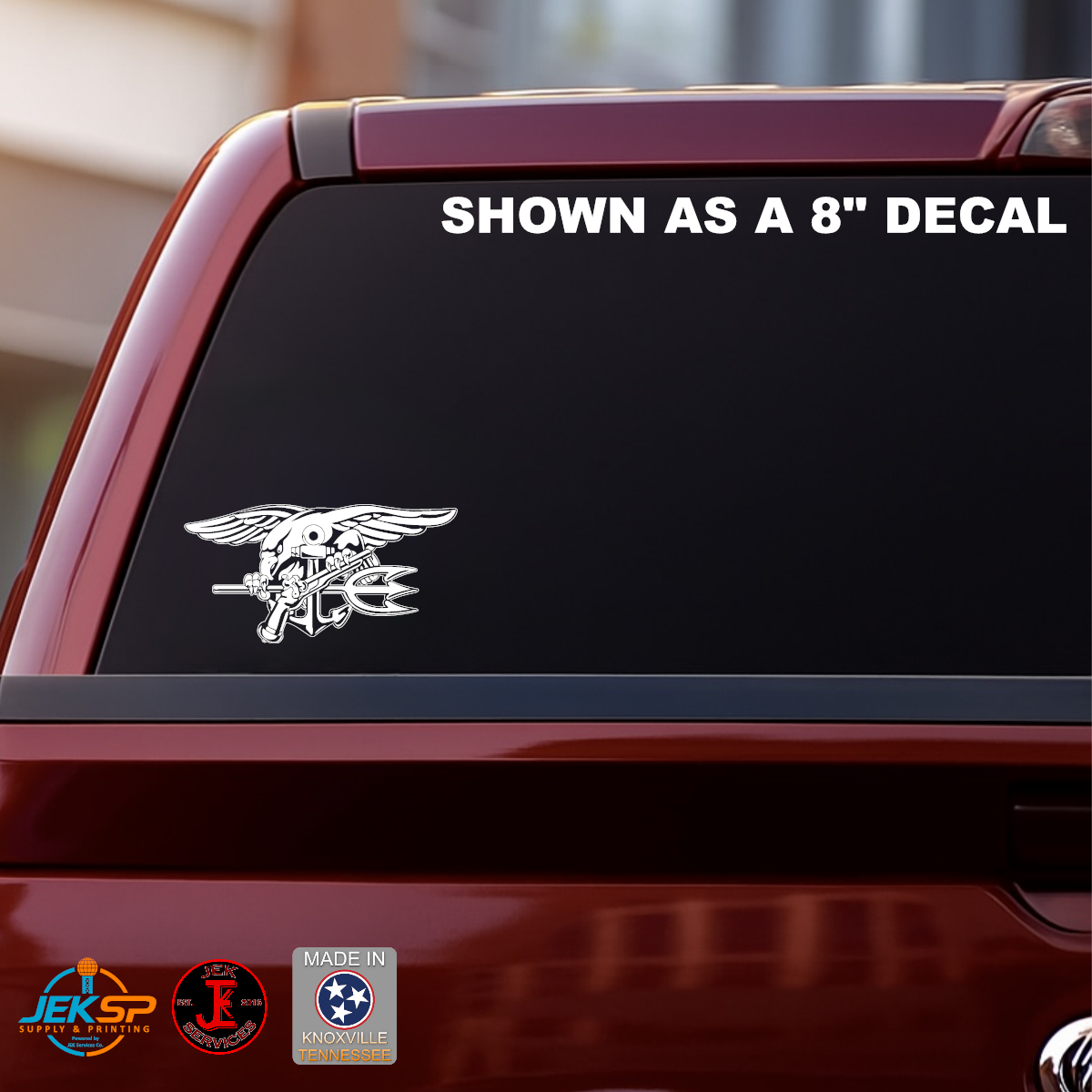 Navy SEAL Trident Vinyl Decal | Naval Special Warfare Vehicle Window Sticker | Made In USA