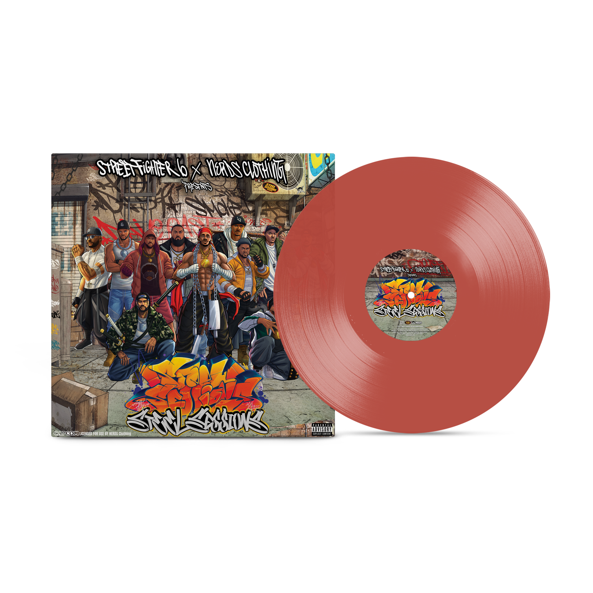 Street Fighter 6 x NERDS Clothing Presents: Steel Sessions Soundtrack on Translucent Red Vinyl