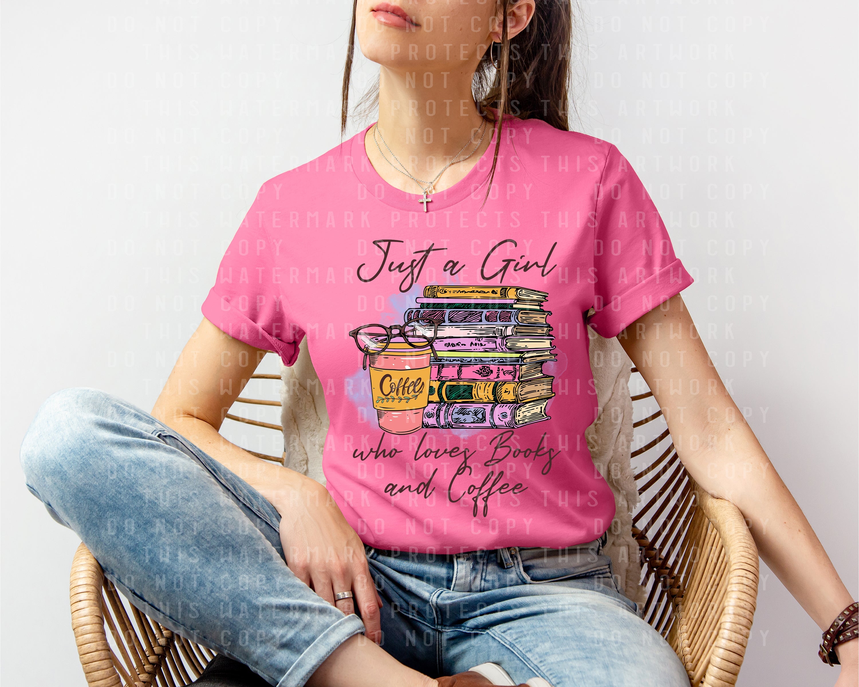Just a Girl Who Loves Books and Coffee Graphic Tee