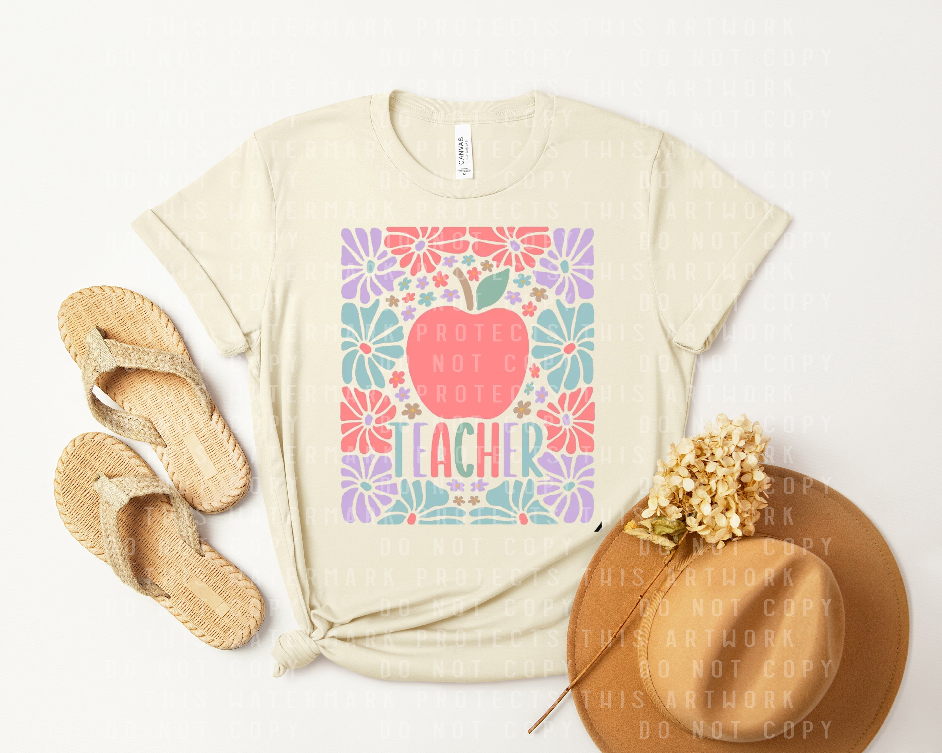 Teacher Floral Graphic Tee