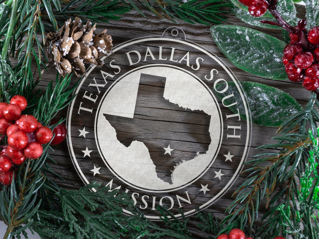 Texas Dallas South Mission Christmas Ornament
