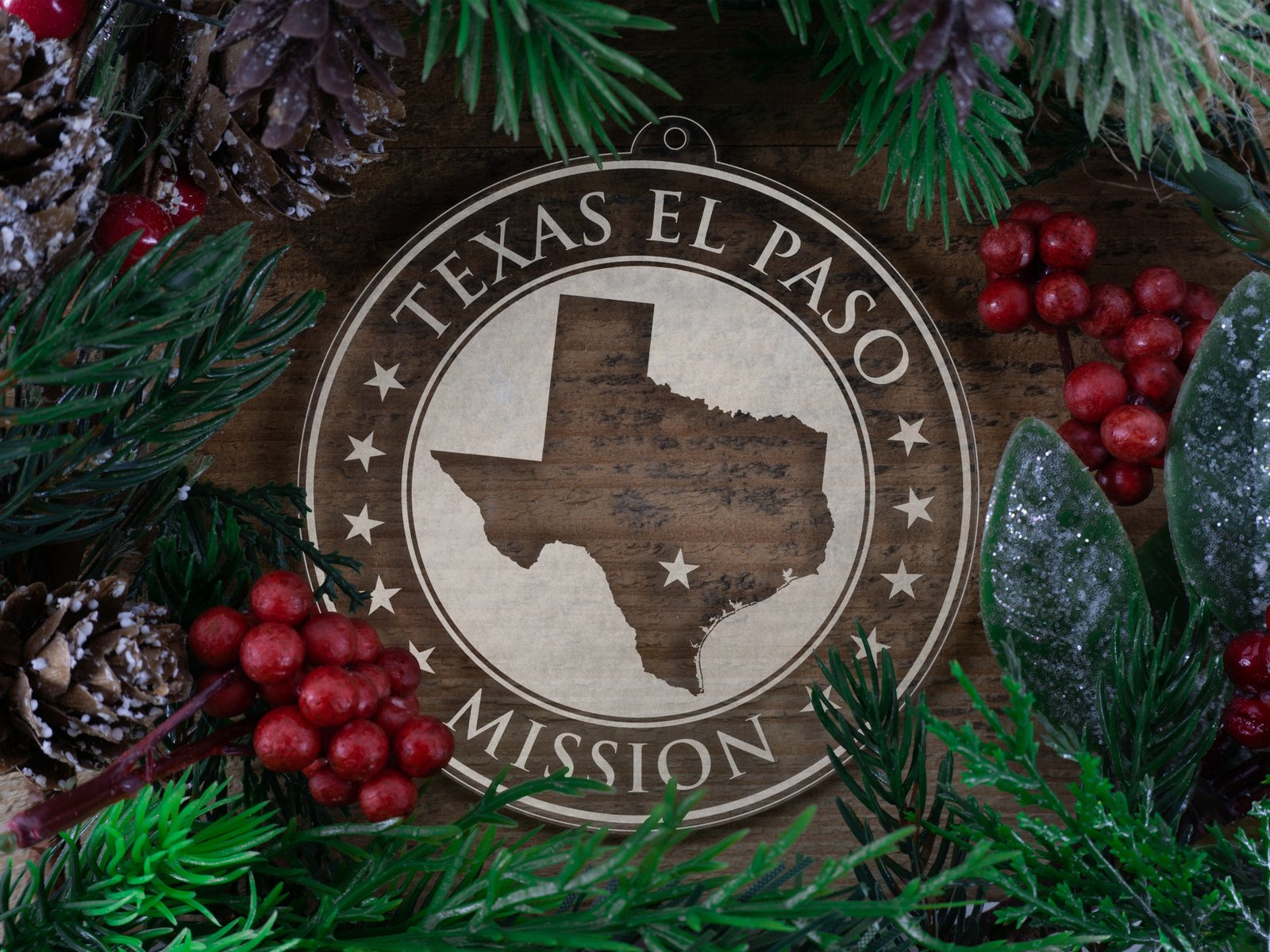 Texas El Paso Mission Christmas Ornament