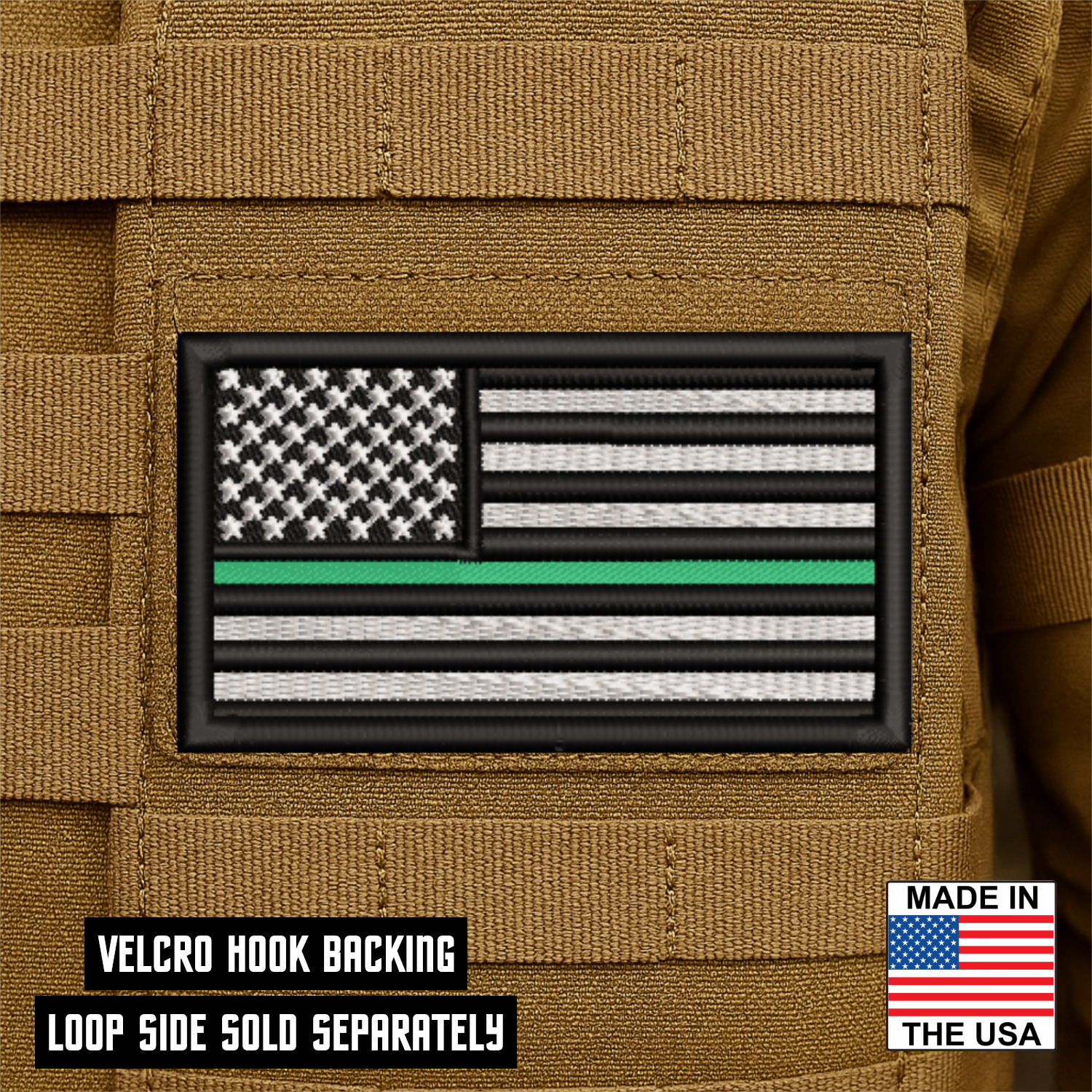Thin Green Line American Flag VELCRO® Patch | Made in USA