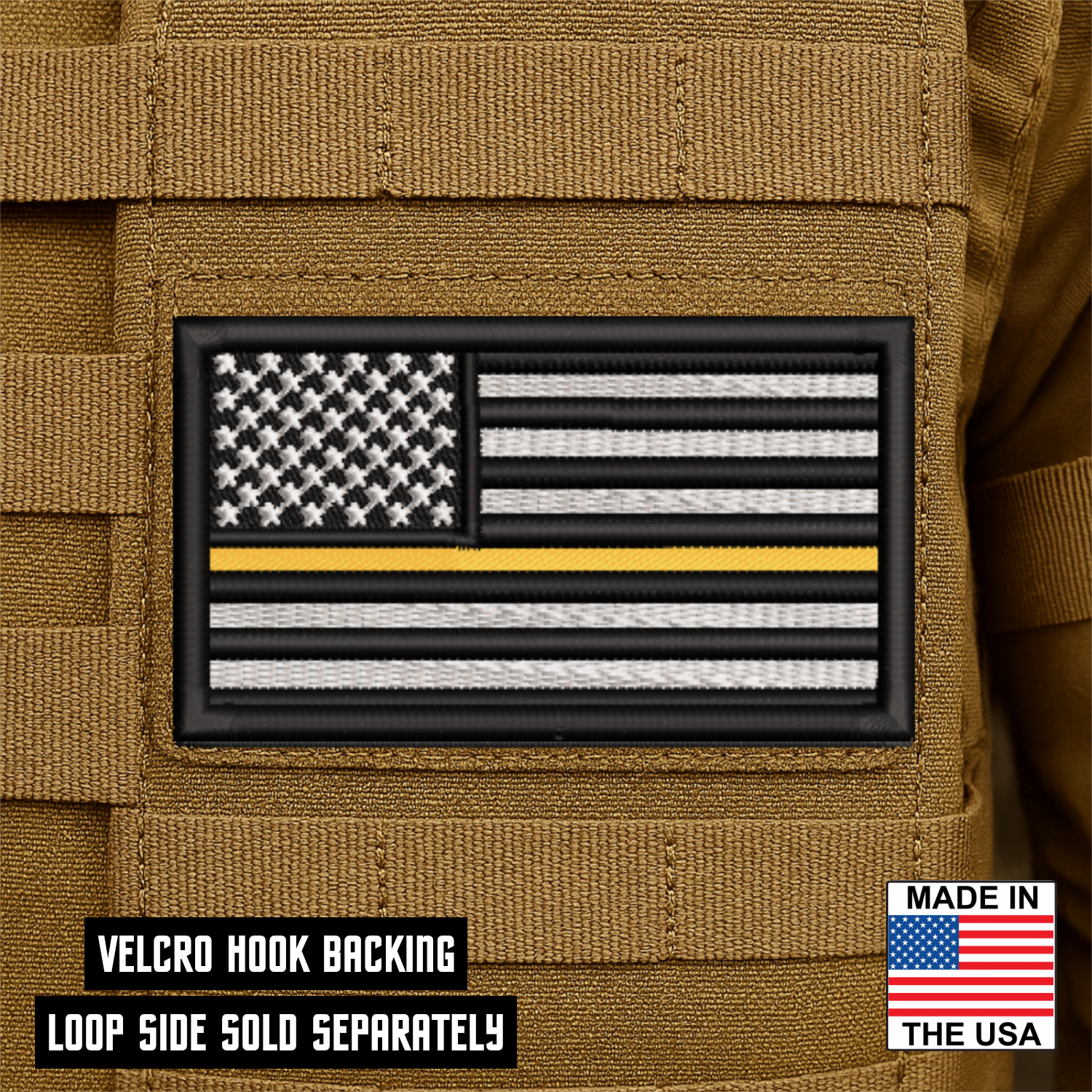 Thin Yellow Line American Flag VELCRO® Patch | Made in USA